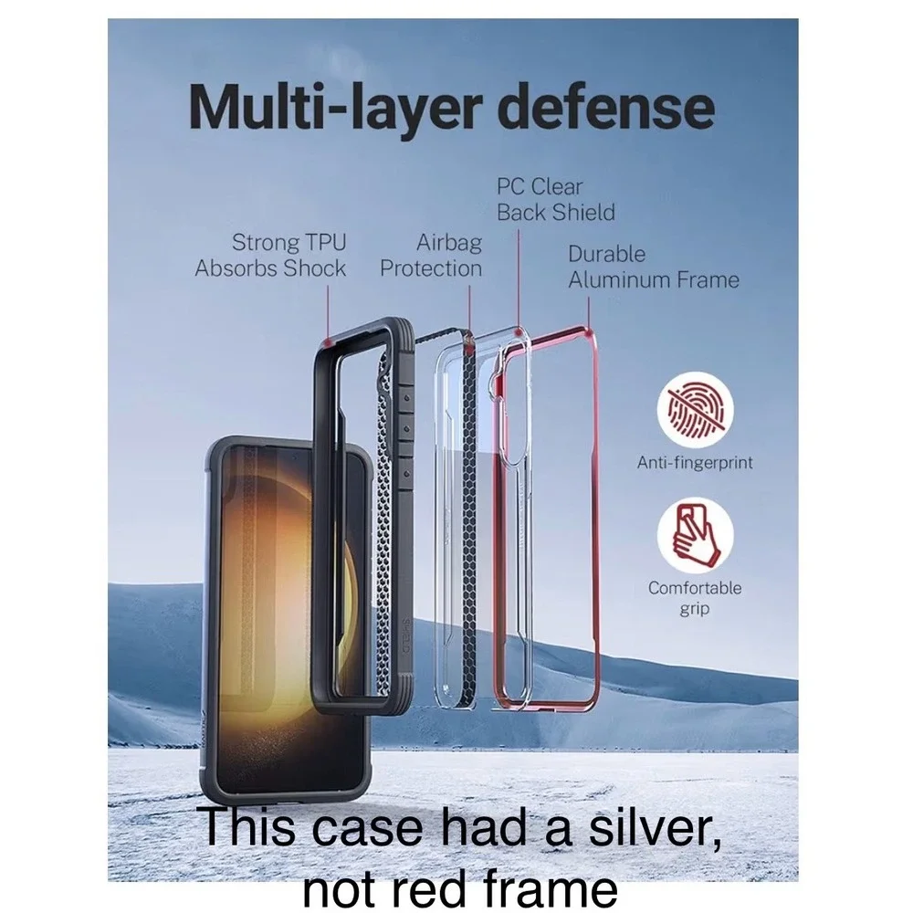 Raptic Shield Samsung Galaxy S24+ Case Black Clear Drop Tested Multi-Layer - Picture 5 of 6